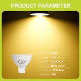 GY Ampoule LED MR16 GU5.3 12V 4.5W 663 lumens remplace halogène 60W classe énergétique C