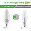 Dimmable GY E14 LED bulb compared with a 60W incandescent bulb for 91.8 percent energy saving
