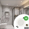 6 Pack IP65 GU10 Fixed Recessed Spotlight Frames, Ø75–100 mm - GY STORE